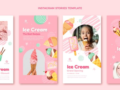Flat food instagram stories collection
